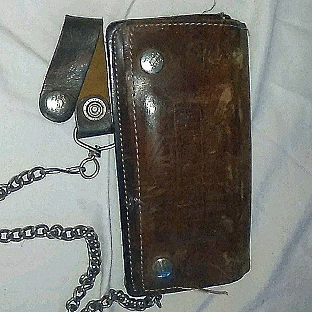 Harley Davidson Leather Wallet W/ Chain